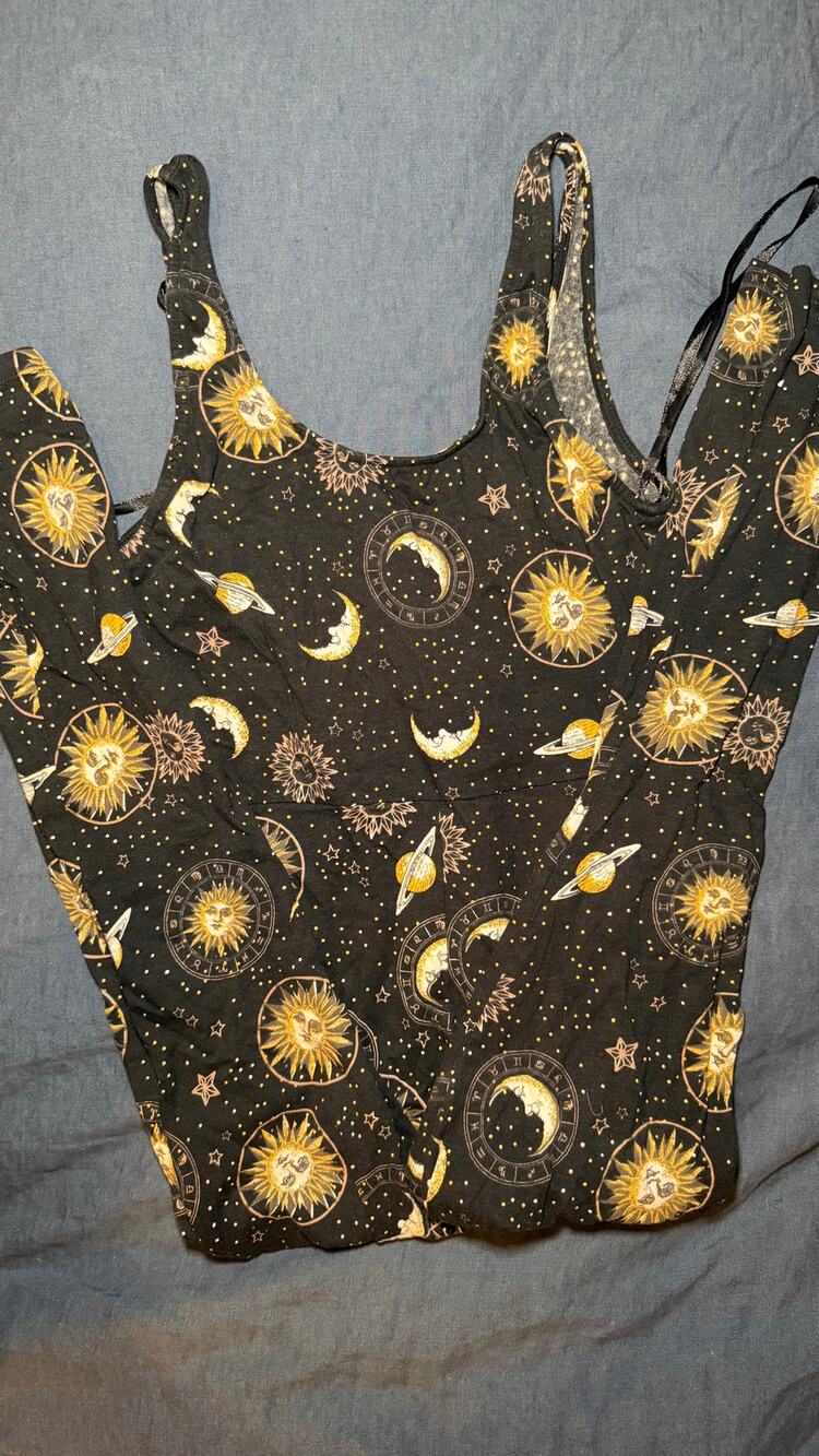 Motel Celestial Print Bodysuit Size Small